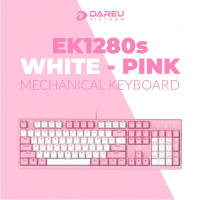 Bàn phím DareU EK1280s PINK WHITE